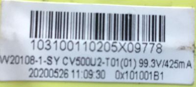 KIT DE TARJETAS PARA TV WESTINGHOUSE / MAIN W20108-1-SY / 1.30.01.TT307C3 / 20200526 / TT307C3 V2 / T-CON N2TCV580UHDU1-T01-GOA_A0/ N2TV580UHDU1-T01-G0A_A0 / CV580U2-T01 / CV500U2-T01 / PANEL T500-TAF-DLED / DISPLAY CV500U2-T01 REV:01 / MODELO WD50FB1200 - Imagen 3
